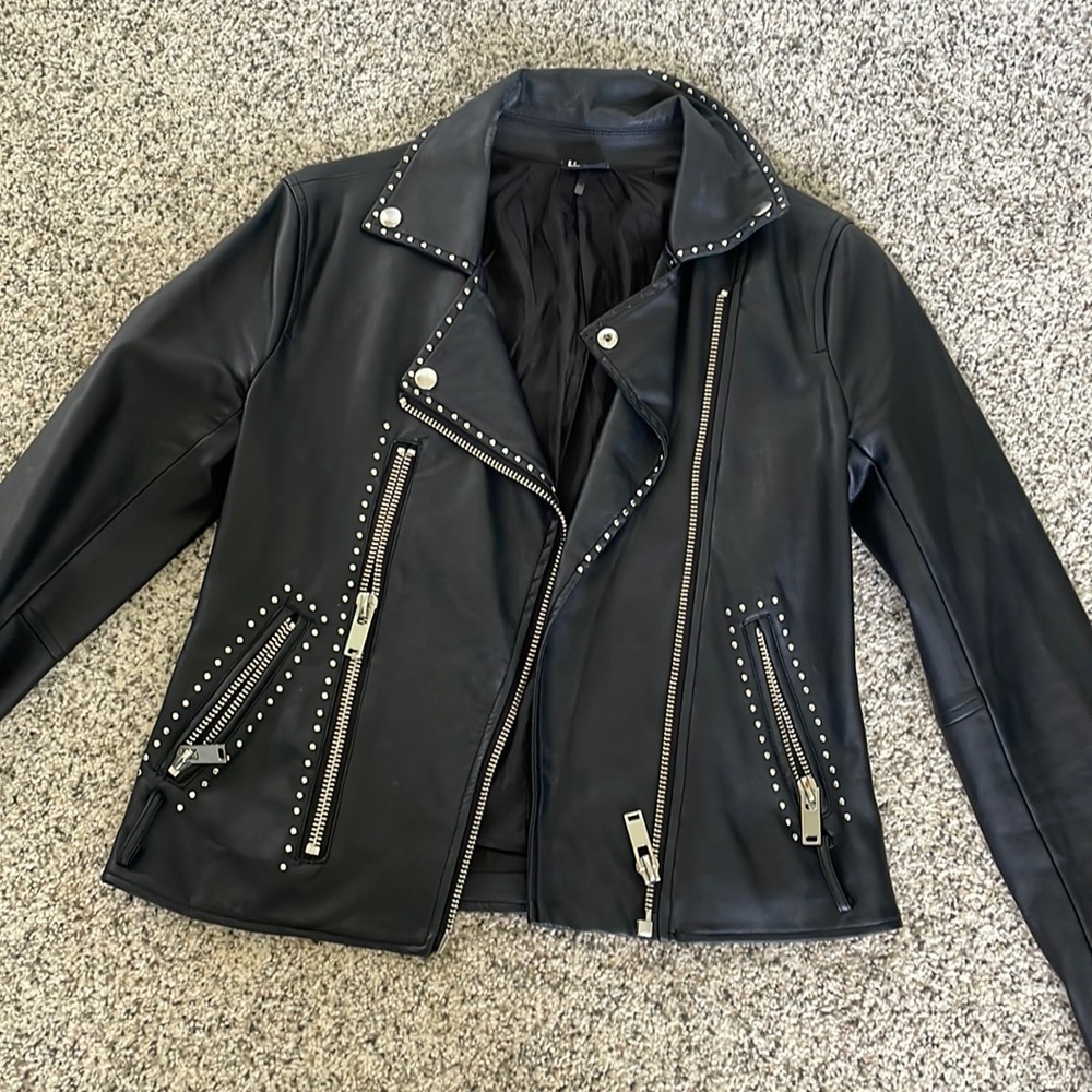 Love Token Black Leather Studded Jacket